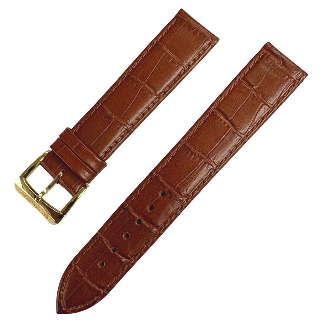 Raymond Weil Alligatorgrain Uhrenarmband Kalbsleder Cognac - mit Schliesse