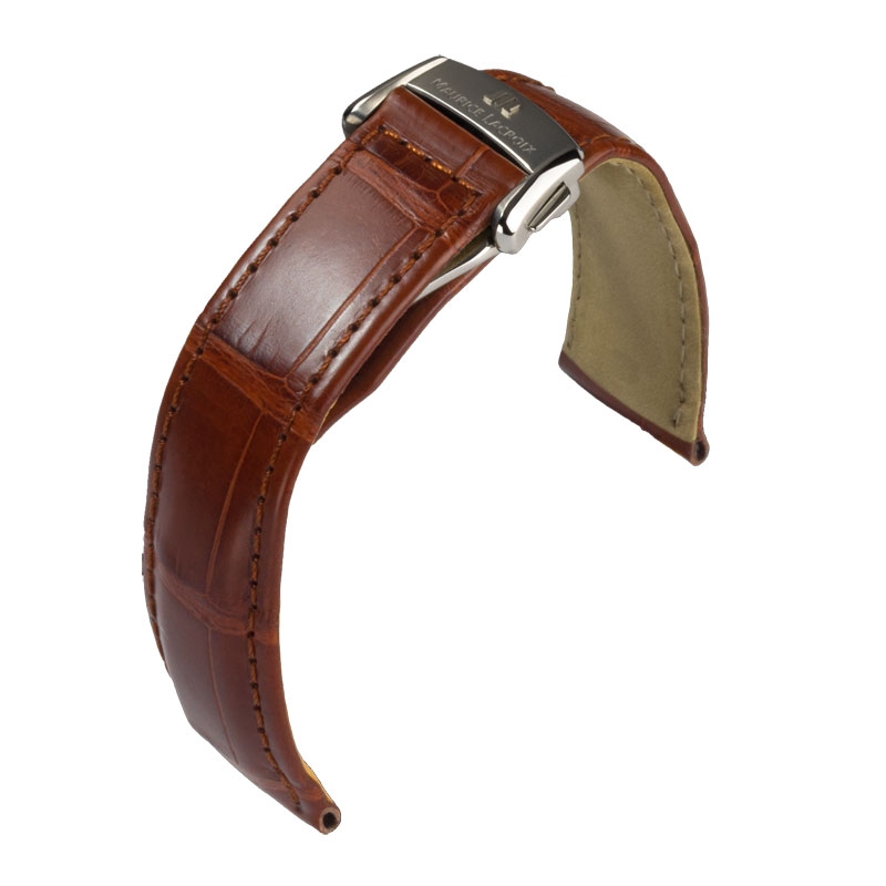 Maurice Lacroix Masterpiece Uhrenarmband Faltschliesse Mississippi Alligator Bruin 20/18 mm