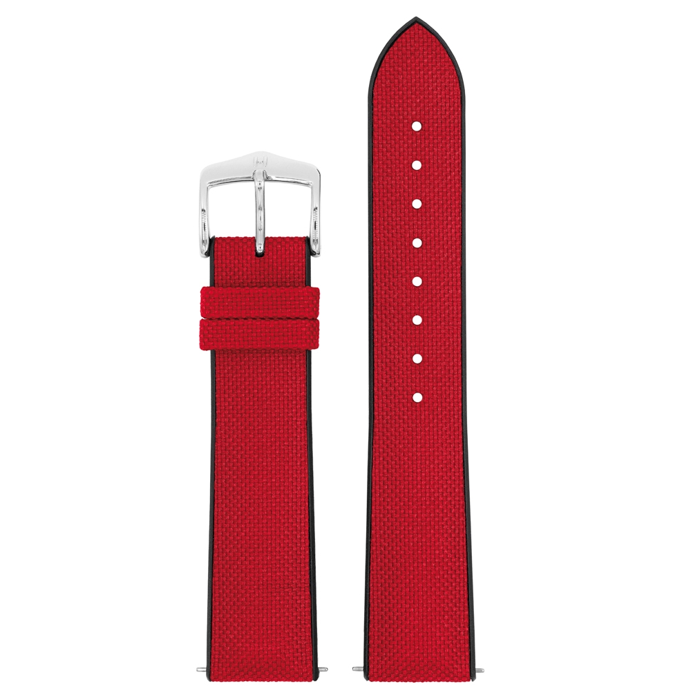 Hirsch Arne Performance Recyceltes Uhrenarmband Rotes PET / Schwarzer Kautschuk