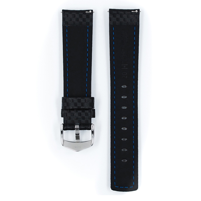 Hirsch Carbon 100 m Water-Resistant Schwarz mit Weisser Naht