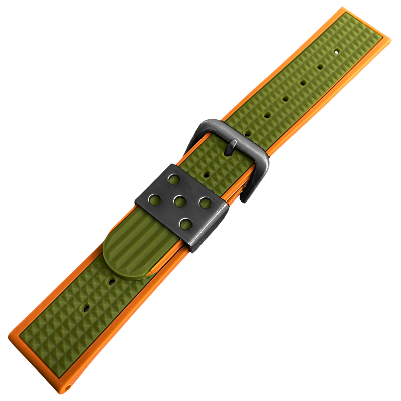 Waffle Strap Uhrenarmband Gummi Orange Grün