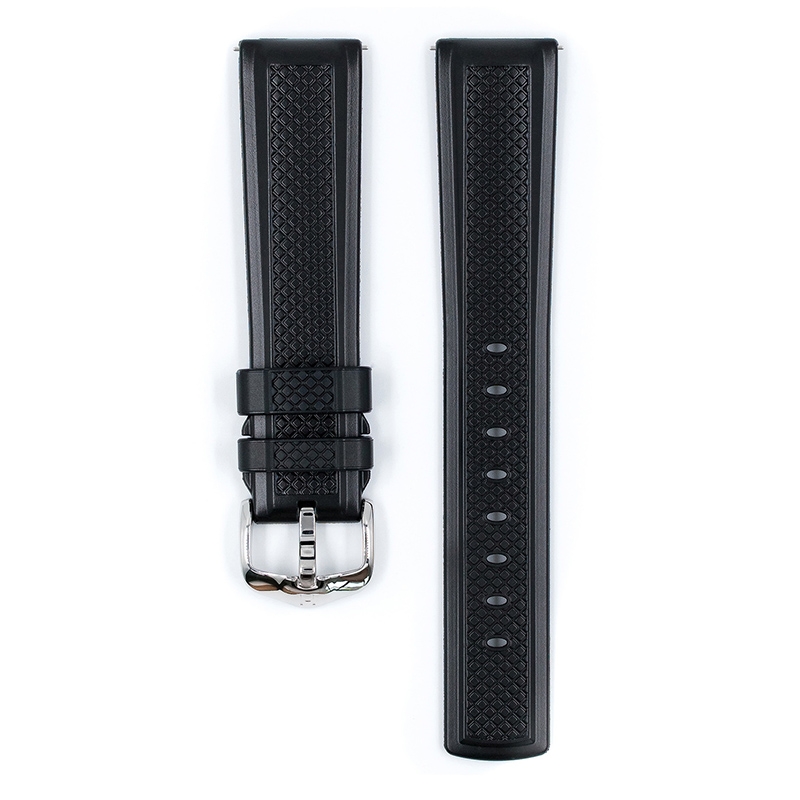 Hirsch Accent Uhrenarmband Kautschuk Schwarz