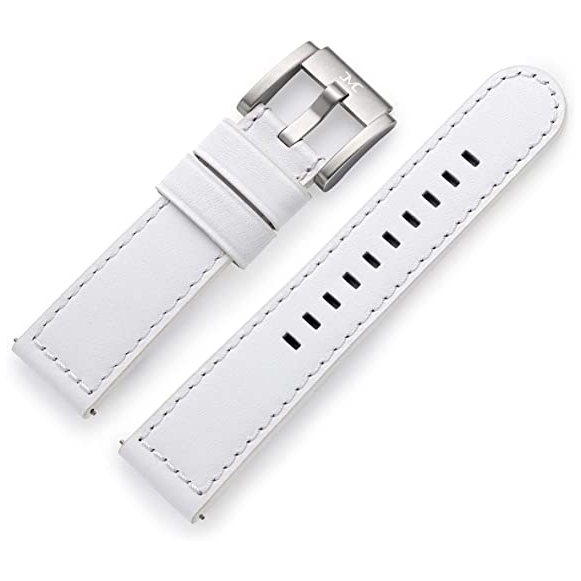Marc Coblen / TW Steel Uhrenarmband Leder Weiss Glatt 22mm