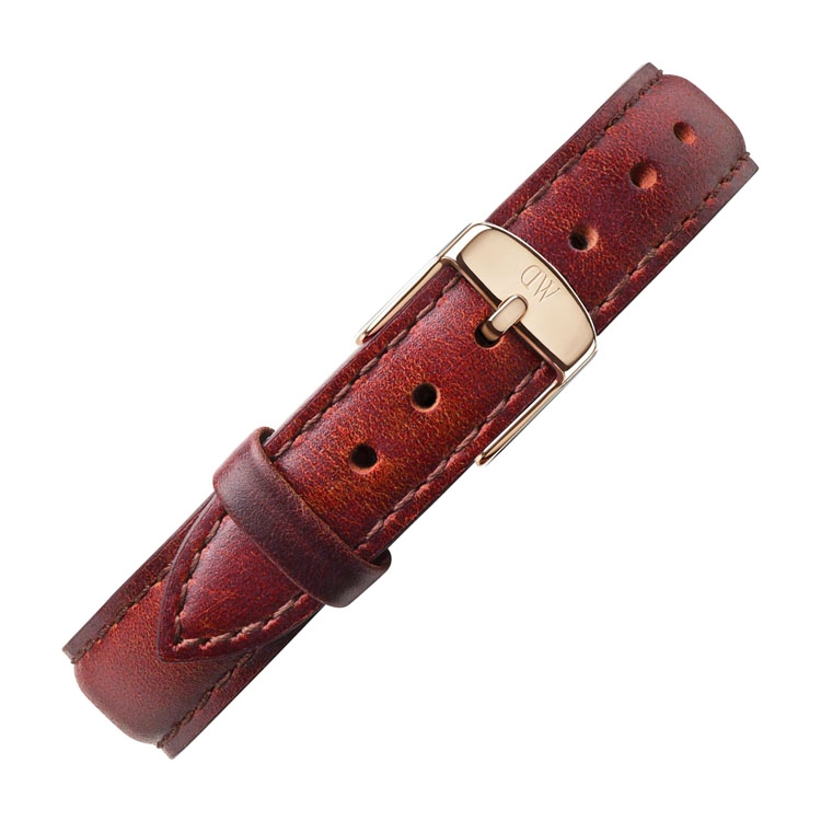 Daniel Wellington 12mm Petite St Mawes Uhrenarmband Leder Braun mit Roséschliesse