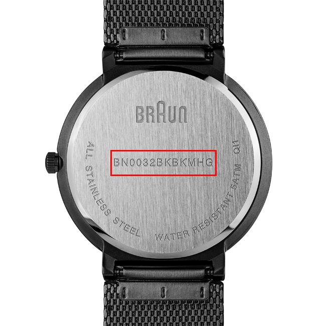 Braun Uhrenarmband für BN0032BKBKMHG - Mesh Milanaise Schwarz