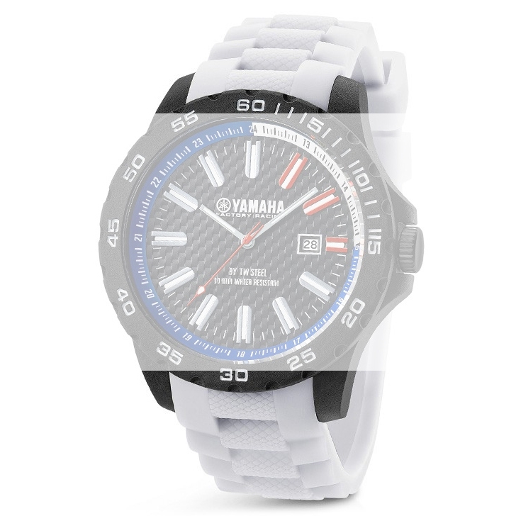 TW Steel Y5 Yamaha Factory Racing Uhrenarmband - Gummi Weiss 20mm