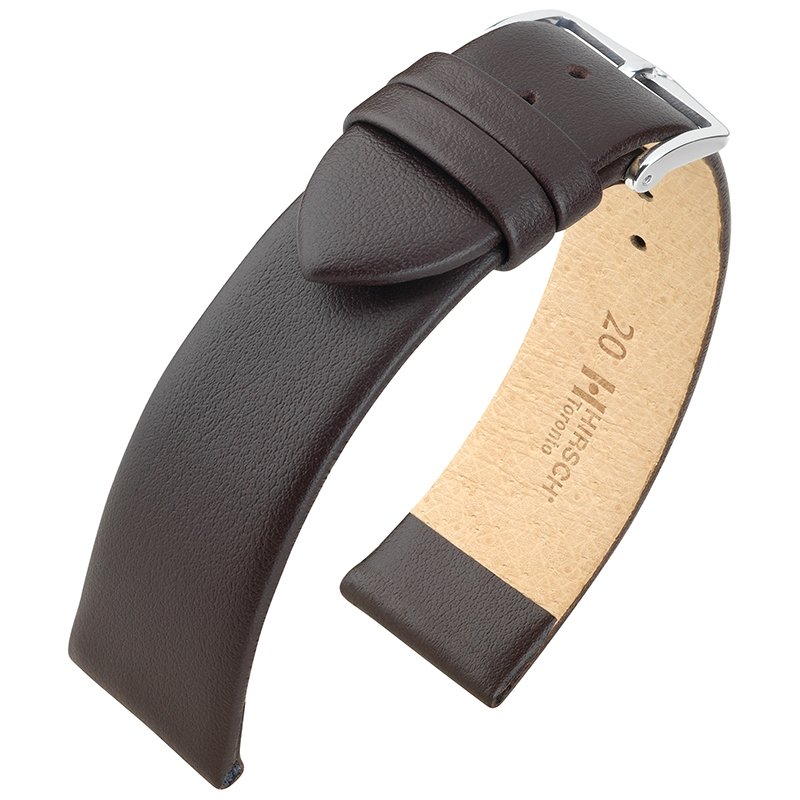 OFFENER ANSATZ: Hirsch Toronto Uhrenarmband Italienisches Kalbsleder Braun
