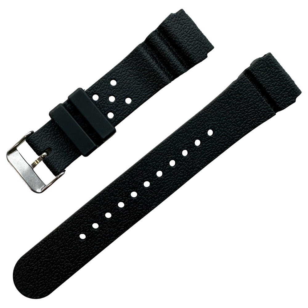 Seiko Style Flat Vent GL831 PU Uhrenarmband Schwarz - 22mm