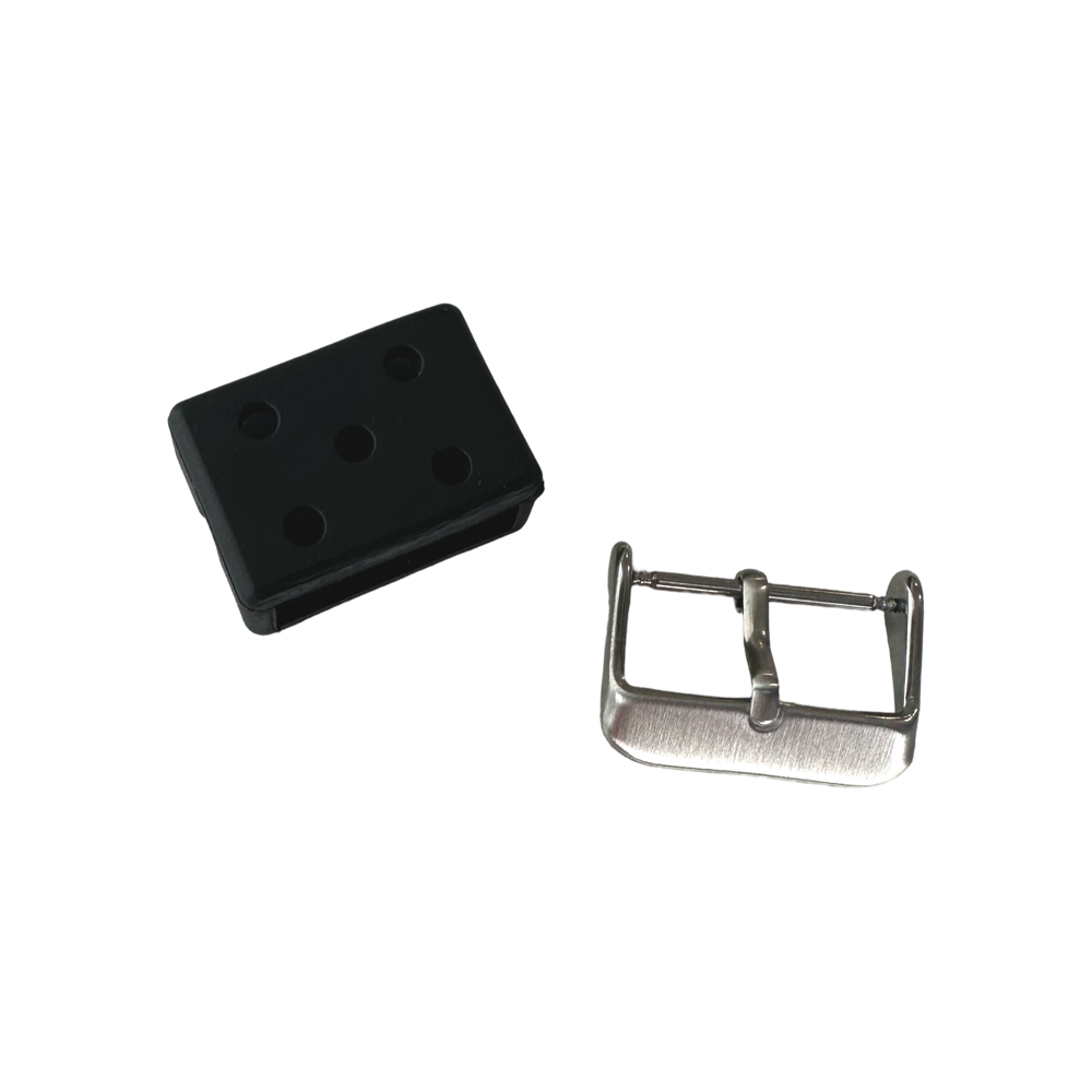 Seiko Style Flat Vent GL831 PU SS Uhrenarmband Schwarz - 22mm