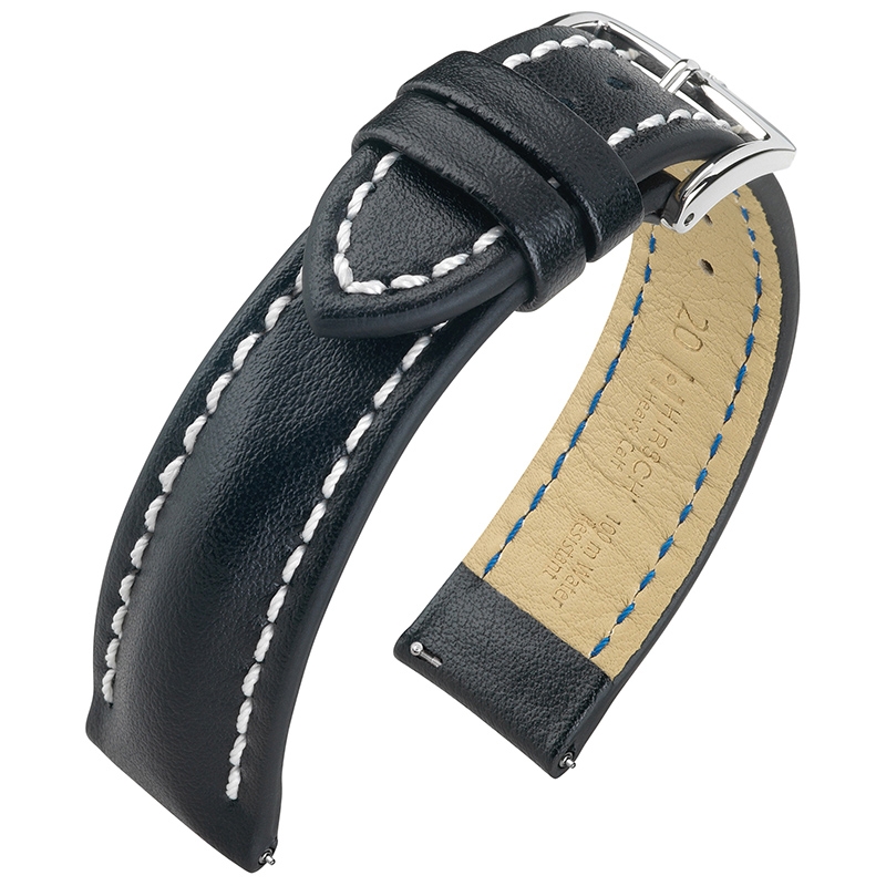Hirsch Heavy Calf Uhrenarmband Water Resistant Schwarz