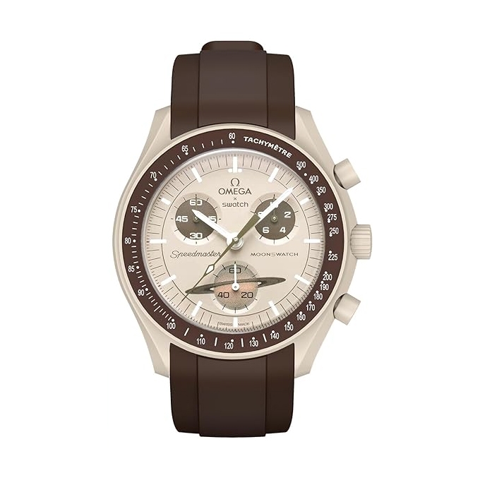 Gummi Uhrenarmband für MoonSwatch Braun