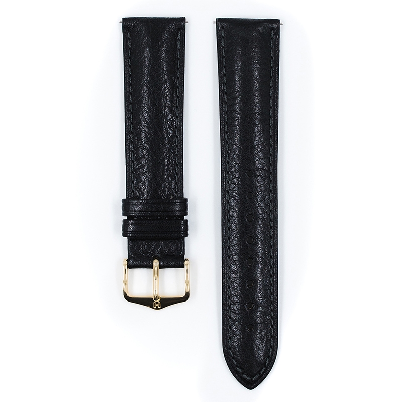 Hirsch Camelgrain Uhrenarmband Pro Skin Antiallergisch Schwarz