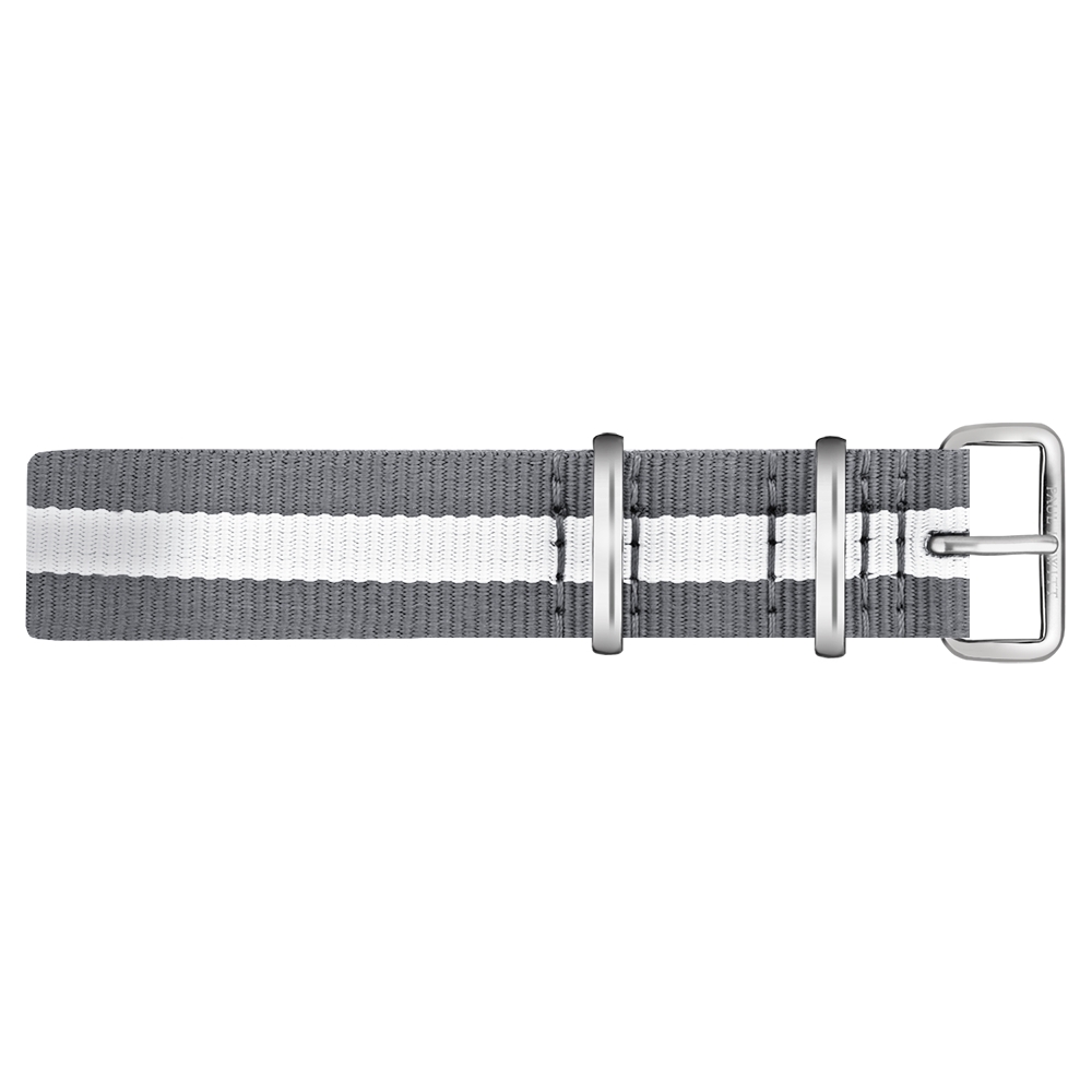 Paul Hewitt NATO Uhrenarmband Grau Weiss mit Stahl Schliesse 20mm