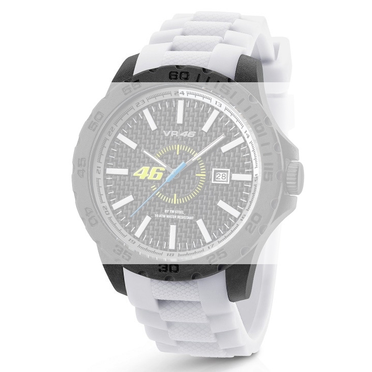 TW Steel VR3 Valentino Rossi VR|46 Uhrenarmband - Gummi Weiss 20mm