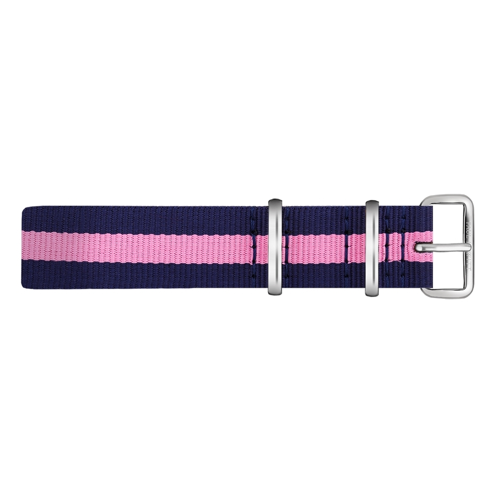 Paul Hewitt NATO Uhrenarmband Marineblau Rosa mit Stahl Schliesse 20mm