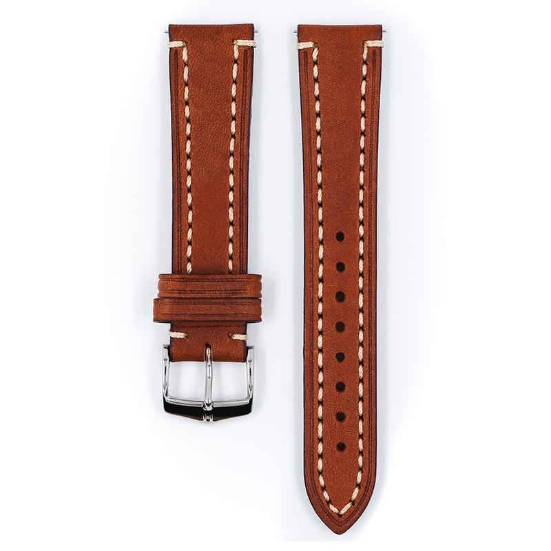 Hirsch Liberty Uhrenarmband Sattelleder Goldbraun