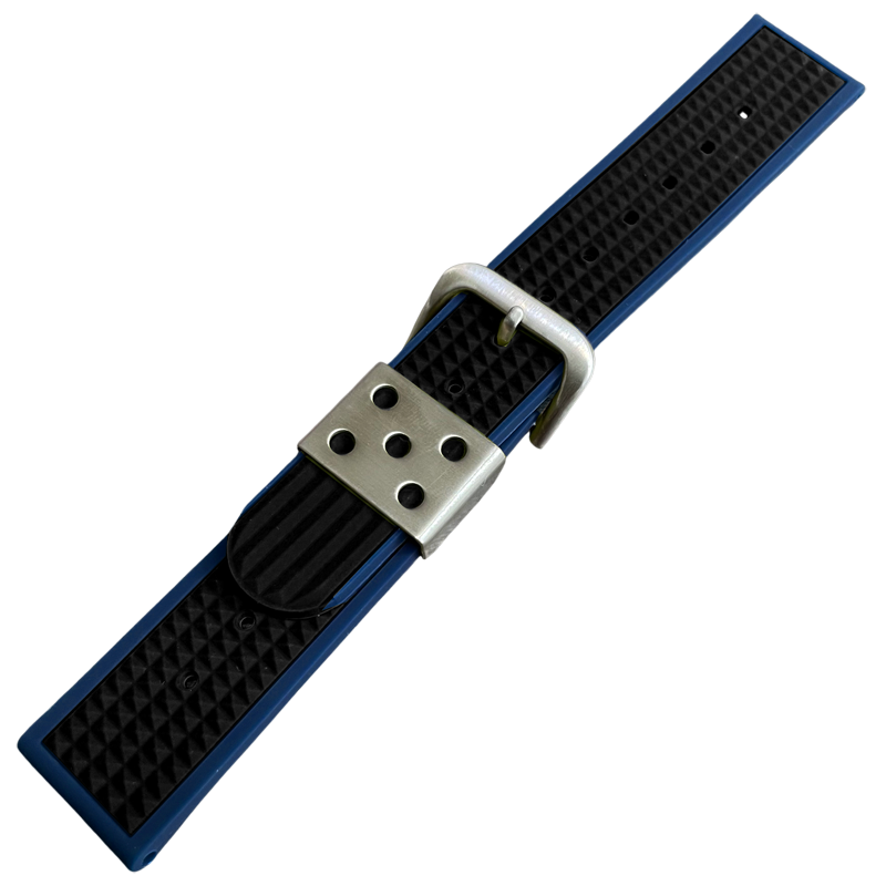 Waffle Strap Uhrenarmband Gummi Blau Schwarz