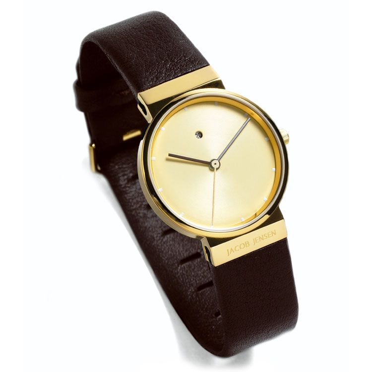 Jacob Jensen Uhrenarmband 855 Leder Dunkelbraun 17 mm