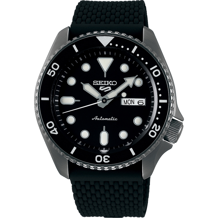 Seiko 5 Sports SRPD65K2 Uhrenarmband Gummi Schwarz 22mm
