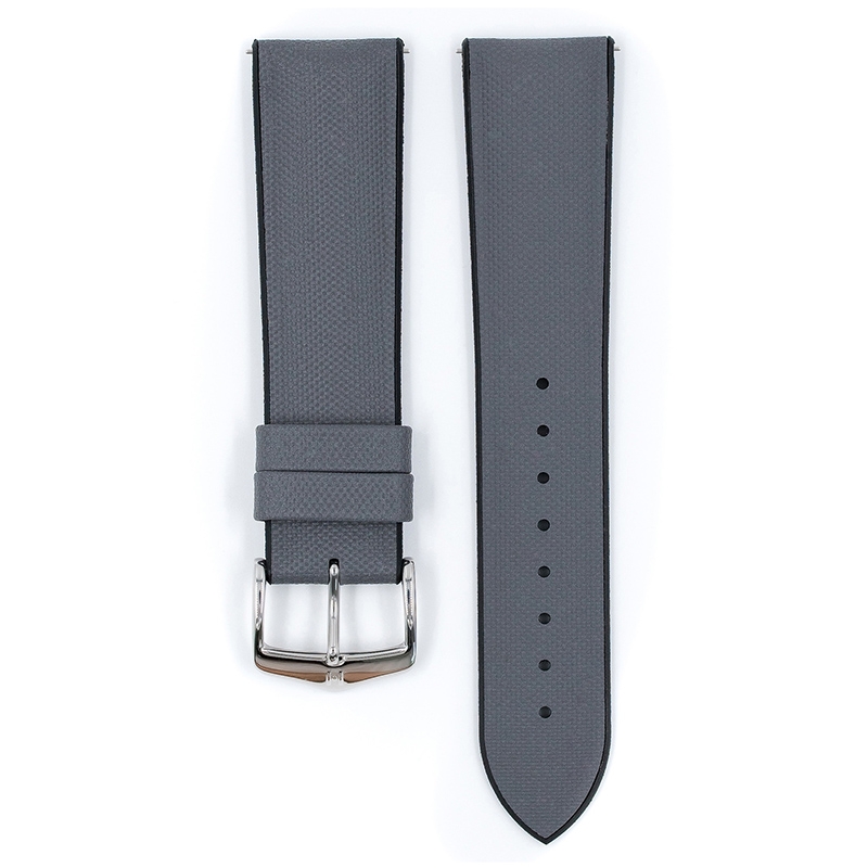 Hirsch Arne Performance Uhrenarmband Graues Leder / Schwarzer Kautschuk
