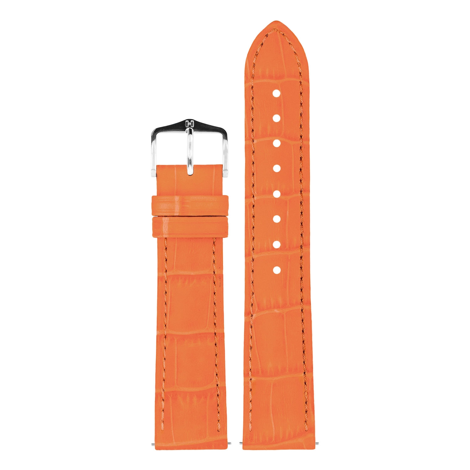 Hirsch Duke Uhrenarmband Alligatorgrain Orange
