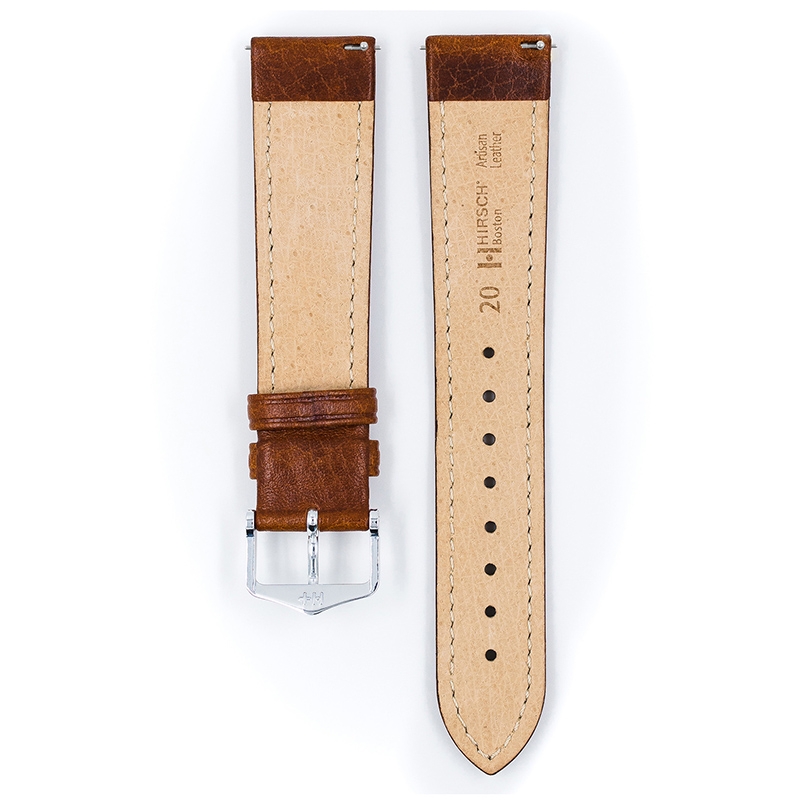 Hirsch Boston Uhrenarmband Büffelkalb Goldbraun