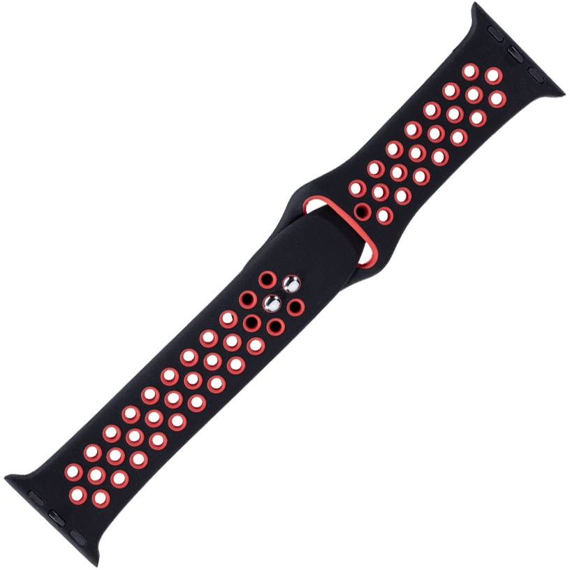 Apple Watch Sport Uhrenarmband Gummi Schwarz-Rot