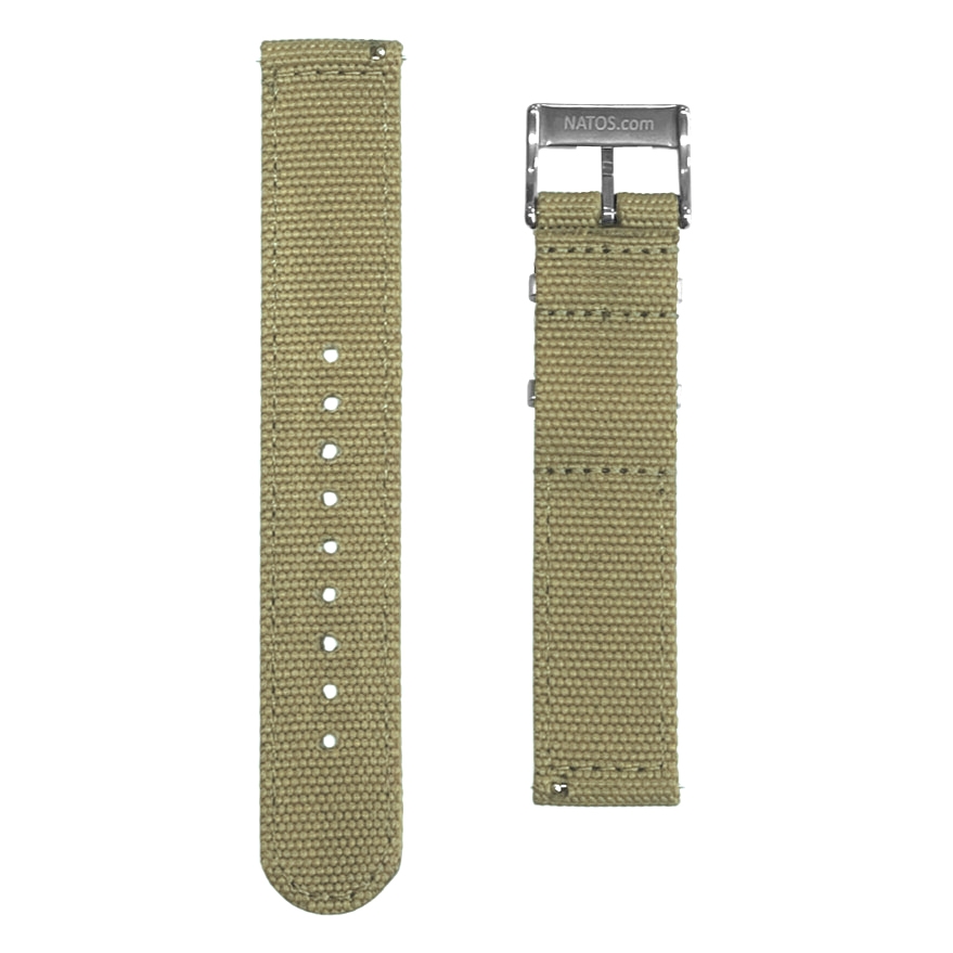 Wüstensand Canvas Like NATO Nylon Two Piece Uhrenarmband